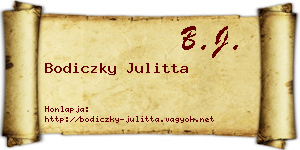 Bodiczky Julitta névjegykártya